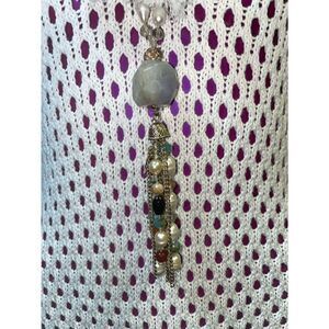 Gemstone tassel long necklace